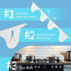 Stainless Steel Stove Counter Gap Cover (2 Pack, White), Stove Gap Guard, Stove Gap Filler for Kitchen, Range Trim Kit, Heat Resistant with Easy Clean, Adjustable Length 13.8” to 27.5”