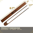 Magnetic Walnut Wood Toaster Tongs, Set of 2 – 8.7-Inch Kitchen Tongs for Toast, Bagels, Bacon, Muffins & BBQ | Non-Toxic, Glue-Free Hardwood with Magnetic Storage Holder