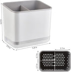 RedCall Kitchen Sink Caddy Organizer Counter,Dish Sponge Holder and Brush Holder with Drip Tray,Plastic Sinkware Caddy,Bathroom Toothbrush Holder (1 Sink Caddy)