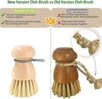 Dish Brush with Durable Bristles for Non Scratch Cleaning, Easy Grip Handle for Fast Grease Removal on Dishes Pots Pans and Sink – Dish Cleaning Brush, Dish Scrub Brush, Kitchen Dish Brush