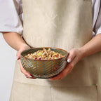 Sureasy 25 oz Ceramic Cereal Bowls Set of 4, 5.9 Inch Green Soup Bowls for Kitchen, Perfect for Soup, Pasta and Salad, Microwave & Dishwasher Safe