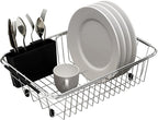 TESOT Adjustable Over Sink Dish Rack Stainless Steel Dish Drying Rack On Counter or in Sink, Rustproof