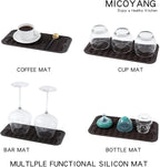 MicoYang Silicone Dish Drying Mat for Multiple Usage,Easy clean,Eco-friendly,Heat-resistant Silicone Mat for Kitchen Counter or Sink,Refrigerator or Drawer Liner Coffee S 12 inches x 6 inches