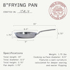 Made In Cookware | 8-Inch Stainless Steel Frying Pan | 5 Ply Stainless Clad | Professional Cookware | Crafted in Italy | Induction Compatible