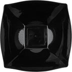 Restaurantware Moderna 8 Ounce Fancy Plastic Bowls 10 Square Disposable Salad Bowls - Durable Heavy-duty Black Plastic Bowls For Warm And Cold Foods