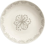Sango 4-Piece Speckled Stoneware Pasta Bowl Set- Wide Shallow Dinner Bowls with Hand-Painted Rustic Design, Farmhouse Glossy Large Ceramic Bowls for Pasta, Salad & Everyday Meal, Siterra Glazed Garden
