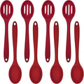 ELANE 8 Pcs Silicone Cooking Spoons Set,Mixing Spoons for Cooking Spoons for Nonstick Cookware Silicone Serving Spoons,Mixing Spoons for Cooking (Red)