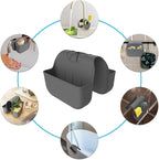 Sponge Holder for Kitchen Sink, Silicone Sink Saddle Caddy Organizer Rack, Sponges Holder Over Faucet, Hanging Kitchen Organizer Accessories Rack Basket - Dark Gray