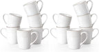 famiware Coffee Mugs Sets for 6, 12 oz Mug Set, Coffee Cups with Handle for Coffee, Tea, Cocoa and Milk, Microwave and Dishwasher Safe, White Floral (Pack of 2)