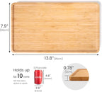 VERTORGAN Bamboo Serving Tray,13.8x7.9 Inch Decorative Trays Platter for Coffee Table,Living Room,Bar,Party,Mini Charcuterie Boards Cheese Board,Home Decor（Natural）
