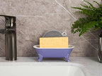 6.5" Ceramic Mini Decorative Clawfoot Bathtub Bar Soap Dish, Kitchen Sponge Holder and Shower Tray for Bathroom, 1 Pack(Jubilee)