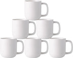 AmorArc 14oz Coffee Mugs Set of 6, Speckled Ceramic Coffee Mugs with Large Handle & Wavy Rim for Latte/Hot Cocoa/Tea, Coffee Cups for Men Women. Oven, Dishwasher&Microwave Safe, Speckled White