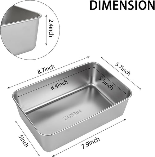 8 Pack Stainless Steel Loaf Pan 8.5 x 5.5 Inch Banana Bread Pan for Homemade Bread Loaf Pans for Baking Bread Tin Sourdough Bread Baking Pan Metal Sandwich Loaf Bread Pans for Meatloaf, Cake