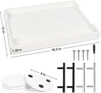 SXNOWS Coffee Table Tray - Large Ottoman Tray for Living Room - Wood Serving Tray with 2 Sets of Handles - Wooden Tray for Coffee Table, 4 Round Coasters Included, White