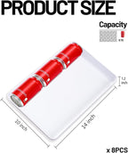 YOUBET 8 PCS Plastic Serving Trays - White Trays for Serving Food - Super Strong Disposable Platters, Heavy Duty Plastic Trays for BBQ, Picnic, Party, Wedding