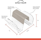 Spectrum Sink Saddle for Kitchen Sink Warm Gray Clear Sponge and Brush Holder Organizer, Dish Brush and Sponges Plastic Saddle Caddy for Double Sink Storage with Drain Holes for Quick Drying
