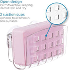 iDesign BPA-Free Plastic Sponge Holder for Kitchen Sink with Suction Cups, Ideal for Kitchen Sinks and Bathroom Organization, 2.3" x 5.2" x 3.7", Clear
