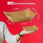 JOLLY CHEF 2lb Paper Food Trays, 1000 Pack Disposable Paper Boat, Serving Boats for Gameday, Food Holder Trays for Snacks French Fries Nachos Hot Dog Tacos BBQ Party