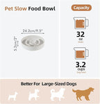 Havniva Ceramic 3.2 Cup Dog Bowl Slow Feeder for Large Dog, 9.5inch Pet Slow Dish, Stop Bloat, Preventing Choking(Single Bowl, Reactived Glaze -White)