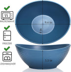 WRINGKIT Set of 6 Wheat Straw Salad Bowls Large, 65 Oz Unbreakable Serving Bowls, Microwave & Dishwasher Safe Soup Bowls, Kitchen Bowls Set for Serving Salad, Cereal, Fruit, Chip