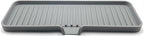 Happitasa Silicone Soap Dish Tray and Sponge Holder with Drain Chute | Bathroom and Kitchen Sink Organizer Caddy (Grey, 12"x4", 7.4 Ounces)