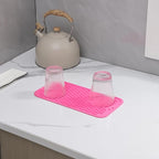 MicoYang Silicone Dish Drying Mat for Multiple Usage,Easy clean,Eco-friendly,Heat-resistant Silicone Mat for Kitchen Counter or Sink,Refrigerator or Drawer Liner Rose S 12 inches x 6 inches