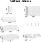 Magnetic Spice Rack for Refrigerator,6 Pack Magnetic Shelf,Fridge Magnet Organizer with Paper Towel Holder,Utensils Racks,Hook Rack,Deepened Basket,Fridge Organizers and Storage White(6 Pack)