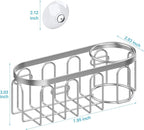 Yazoni 2-in-1 Sponge Holder for Kitchen Sink, Sink Caddy Kitchen Sink Organizer with 3 Suction Cups, No Drill Rustproof Sink Sponge Holder for Dish Brush, Soap & Sponge (Silver)
