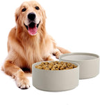 Havniva Non-Slip 8.2inch Ceramic Dog Food and Water Bowl for Large Breed Dogs, Pet Bowl for Replacement (Single Bowl, Grey)