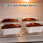 50 Pack 1Lb Mini Loaf Pans, 6” x 3.5” x 2” Foil Disposable Loaf Pans, Aluminum Foil Bread Pans for Baking Homemade Cakes & Breads Holiday Treats Food Storage