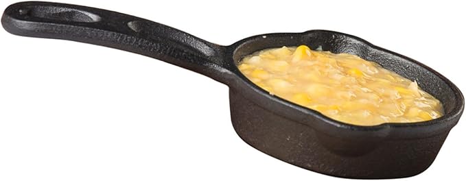 TableCraft CW30124 Cast Iron Mini Round Skillet, 5⅝" Diameter, Pre-Seasoned, Naturally Non-Stick, Oven to Table Use,, Elegant Design, Ideal for Cooking and Serving, Holds Up to 500°F