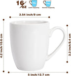 Urbanstrive 16 oz Large Coffee Mugs Set of 6 Ceramic Coffee Mug White Coffee Cups Tea Cups Idea Gift for Women Men House Warming Gifts New Home Office, Multicolor 6 Pack