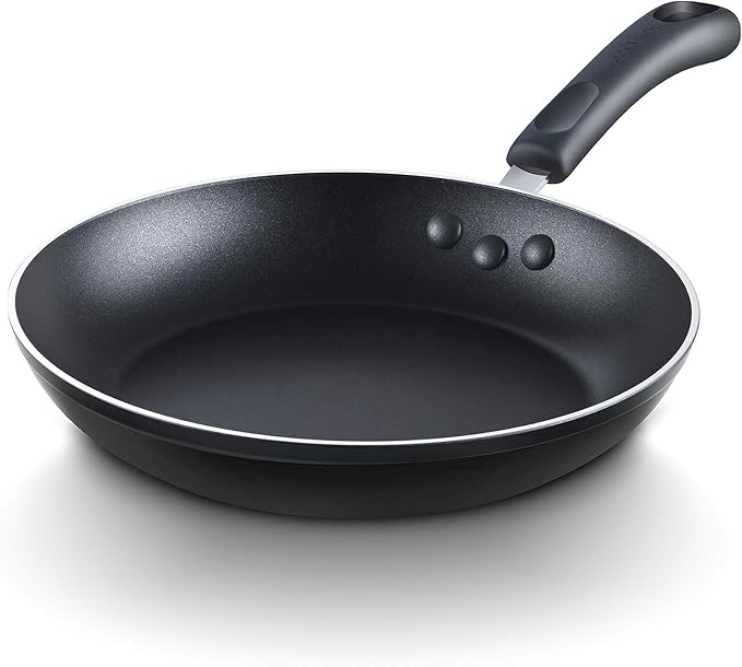 Cook N Home Basics Nonstick Frying Pan Set, 8/9.5/11-Inch 3-Piece Non Stick Saute Fry Pan Skillet Set, Black