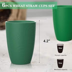 Homienly Cups for Drinking 12oz Daily Use Cups Dishwasher Safe Plastic Cups Alternative Stackable and Lightweight Reusable cups for Family Use-Forest Series