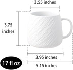 Ceramic Rock-Textured Coffee Mugs Gift Set, 17 oz Mug Set of 2, Large Capacity Coffee Cup Set Tea Cup tazas para café Big Stoneware Mug for Latte, Hot Chocolate, Cocoa, Cappuccino