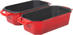 Bread Pan Cast Iron Loaf Pan with Lid Bread Loaf Pan 8.5x4.5 Inch Loaf Pan Enameled Cast Iron Sourdough Loaf Pan, Red