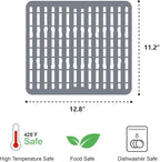 iSPECLE Expandable Dish Drying Rack with Silicone Sink Protector for Kitchen Sink - Heavy Duty Adjustable Over The Sink Dish Drainer, Rust Resistant, Fit for Modern Single & Double Sinks, Black