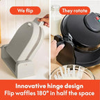 bella Flip-n-StoreWaffle Maker with EverGood™Ceramic Nonstick Coating,Fits-anywhere™Kitchenware,Power Indicator Light,Cool Touch Handle&Cord Wrap,7” Wide & 1" Deep Plates,1000 Watt,Oatmilk,(Pack of 2)