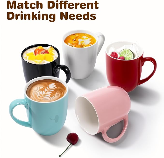 Urbanstrive 16 oz Large Coffee Mugs Set of 4 Ceramic Coffee Mug White Coffee Cups Tea Cups Idea Gift for Women Men House Warming Gifts New Home Office, Yellow 4 Pack