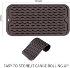 MicoYang Silicone Dish Drying Mat for Multiple Usage,Easy clean,Eco-friendly,Heat-resistant Silicone Mat for Kitchen Counter or Sink,Refrigerator or Drawer Liner Coffee S 12 inches x 6 inches