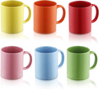 Evanda Coffee Mugs Set of 6 Pieces 12oz, Ceramic Cups with Handle for Latte, Hot Tea, Cappuccino, Mocha, Cocoa, Milk, Dishwasher Safe, Mutil Colors
