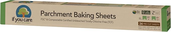 If You Care Parchment Paper Baking Sheets – 3 Pack of 24-Count Precut Liners - Unbleached, Chlorine Free, Greaseproof, Silicone Coated – Standard Size – Fits 12.5” x 16” Pans