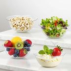 MOACOCK 100 Pack Small Clear Plastic Bowls, 12oz Hard Disposable Salad Bowls, Disposable Bowl for Party Serving, Ice Creams, Desserts, Catering, Special Events