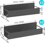 6 Pack Magnetic Spice Storage Rack Organizer for Refrigerator and Oven, Dark Gray Fridge Organizers and Storage