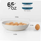 Wrova 10inch Wheat Straw Salad Bowls Set of 6 - Unbreakable Large Serving Bowls Microwave & Dishwasher Safe for restaurant - Big Plastic Bowls for Cereal,Salad - White Series