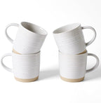 famiware Coffee Mugs Set of 4, 13 oz Mug Set, Ceramic Cup Set with Handle for Coffee, Tea, Cocoa, Milk, Constellation Series, White
