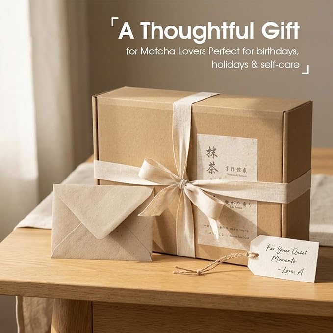 Matcha Whisk Set, 7-Piece Matcha Kit with Ceramic Bowl, Bamboo Whisk, Scoop, Sifter, Holder & Bamboo Mat – Premium Matcha Tea Set for Beginners & Matcha Lovers, Gift Ready