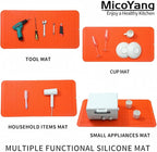 MicoYang Silicone Dish Drying Mat for Multiple Usage,Easy clean,Eco-friendly,Heat-resistant Silicone Mat for Kitchen Counter or Sink,Refrigerator or Drawer Liner Orange 5XL 36inches x 18inches
