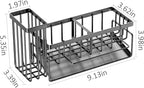 Sponge Holder & Sink Caddy Organizer - Rustproof Kitchen Sink Organizer with High Brush Holder - Kitchen Essentials Countertop Storage for Sponges, Scrubbers (Space Grey)