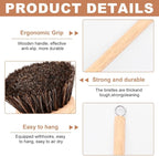 Bamboo Dish Brush Set, 1 Wooden Handle with 3 Natural Bristle Heads All Purpose Kitchen Scrub Brush with Sisal and Palm Horsehair for Cleaning Dishes Pans Vegetables(Color:Wood)